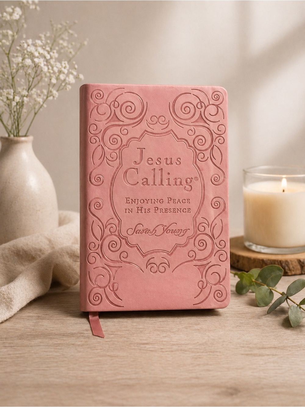 Jesus Calling Pink Embossed Devotional by Sarah Young